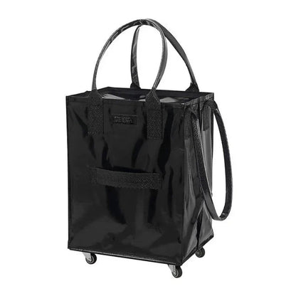 HK Rolling Tote Bag with Zip Top & Button Closure