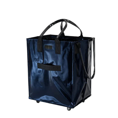 HK Rolling Tote Bag with Zip Top & Button Closure